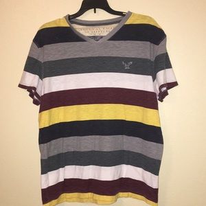 American Eagle striped v neck tee